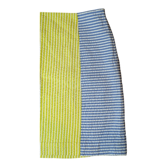 Vineyard Vines Seersucker Yellow Blue White Striped Mini Skirt Women's Size 4 - Picture 10 of 16